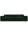 Jodie 4-personers sofa i velour B244 x D102 cm - Sort/Flaskegrøn