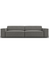 Jodie 4-personers sofa i velour B244 x D102 cm - Sort/Lysegrå