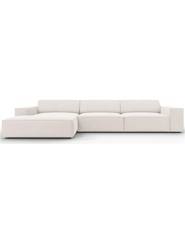 Se Jodie venstrevendt chaiselong sofa i polyester B284 x D166 cm - Sort/Lys beige hos Lepong.dk