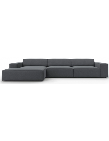 Se Jodie venstrevendt chaiselong sofa i polyester B284 x D166 cm - Sort/Mørkegrå hos Lepong.dk