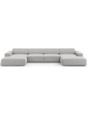 Jodie U-sofa i polyester B364 x D166 cm - Sort/Lysegrå