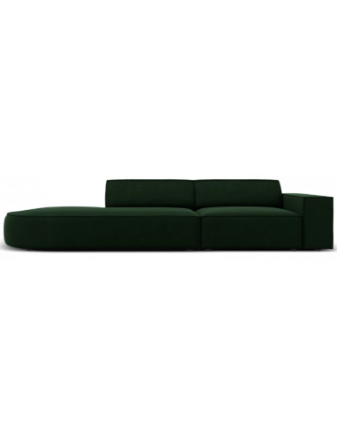 Jodie venstrevendt 3-personers sofa i velour B262 x D102 cm - Sort/Flaskegrøn