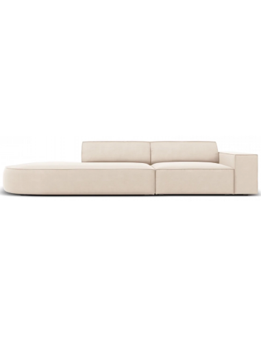 Jodie venstrevendt 3-personers sofa i velour B262 x D102 cm – Sort/Lys beige