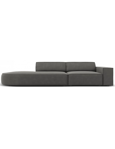 Jodie venstrevendt 3-personers sofa i velour B262 x D102 cm - Sort/Lysegrå