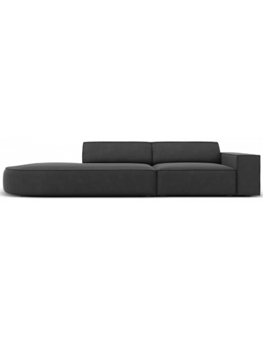 Jodie venstrevendt 3-personers sofa i velour B262 x D102 cm - Sort/Grå