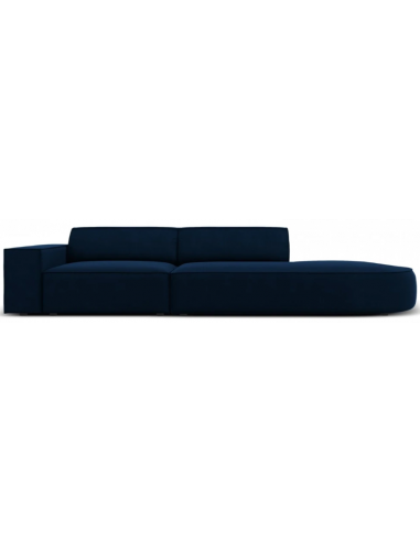 Jodie højrevendt 3-personers sofa i velour B262 x D102 cm - Sort/Blå