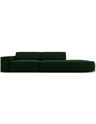 Jodie højrevendt 3-personers sofa i velour B262 x D102 cm - Sort/Flaskegrøn