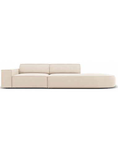 Jodie højrevendt 3-personers sofa i velour B262 x D102 cm - Sort/Lys beige