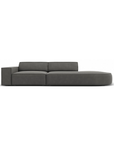 Jodie højrevendt 3-personers sofa i velour B262 x D102 cm – Sort/Lysegrå