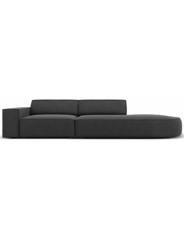 Jodie højrevendt 3-personers sofa i velour B262 x D102 cm - Sort/Grå