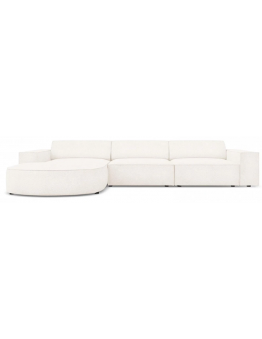 Jodie venstrevendt chaiselong sofa i bouclé B284 x D166 cm - Sort/Beige