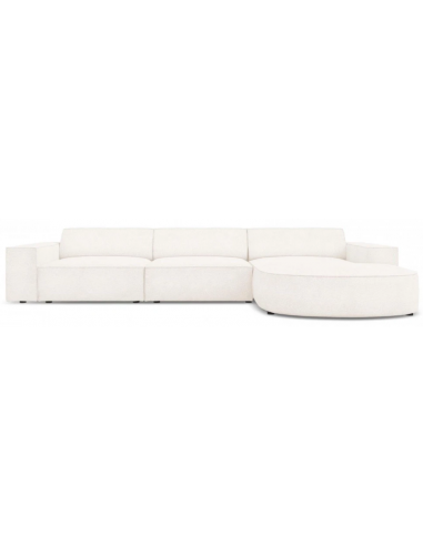 Jodie højrevendt chaiselong sofa i bouclé B284 x D166 cm - Sort/Beige