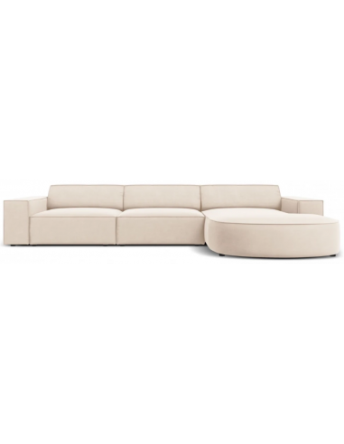 Jodie højrevendt chaiselong sofa i velour B284 x D166 cm - Sort/Lys beige