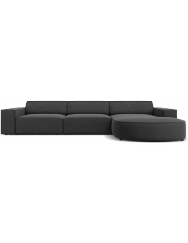 Jodie højrevendt chaiselong sofa i velour B284 x D166 cm - Sort/Grå