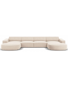 Jodie U-sofa i velour B364 x D166 cm - Sort/Lys beige