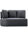 Barts 2-personers udendørs højrevendt loungesofa modul i vandafvisende polyester B142 x D102 cm - Mørkegrå