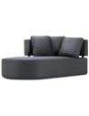 Barts daybed udendørs venstrevendt loungesofa modul i vandafvisende polyester B190 x D102 cm - Mørkegrå