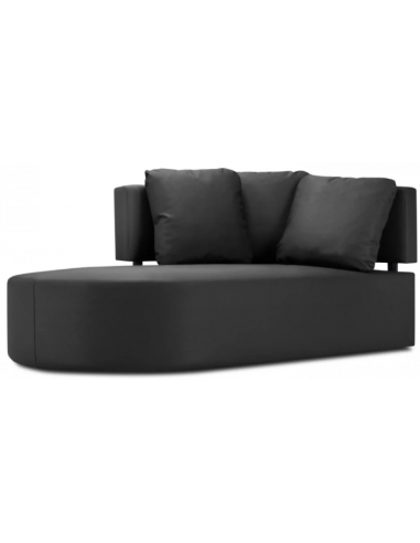 Billede af Barts daybed udendørs venstrevendt loungesofa modul i vandafvisende polyester B190 x D102 cm - Sort