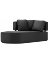 Barts daybed udendørs venstrevendt loungesofa modul i vandafvisende polyester B190 x D102 cm - Sort