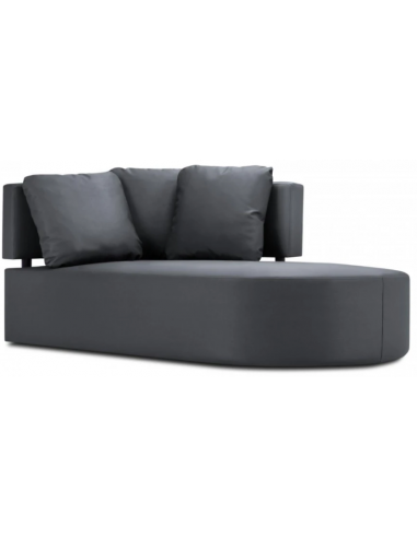 Billede af Barts daybed udendørs højrevendt loungesofa modul i vandafvisende polyester B190 x D102 cm - Mørkegrå