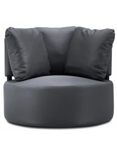 Se Barts udendørs loungestol i vandafvisende polyester B102 x D102 cm - Mørkegrå hos Lepong.dk