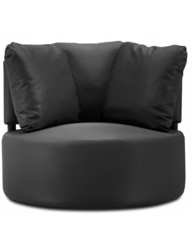 Se Barts udendørs loungestol i vandafvisende polyester B102 x D102 cm - Sort hos Lepong.dk