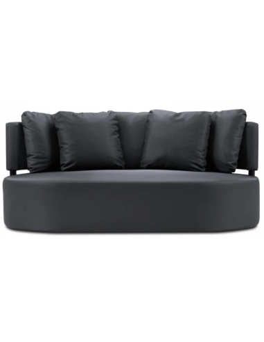 Barts udendørs loungesofa i vandafvisende polyester B190 x D102 cm – Mørkegrå