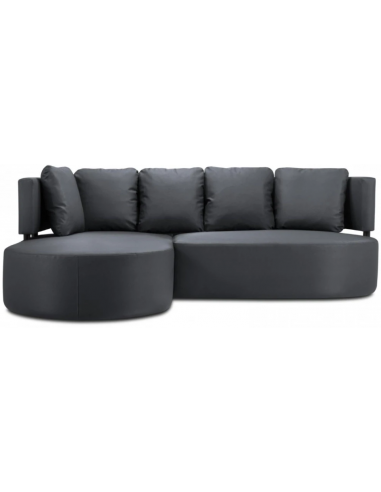 Barts udendørs venstrevendt loungesofa i vandafvisende polyester B245 x D190 cm – Mørkegrå