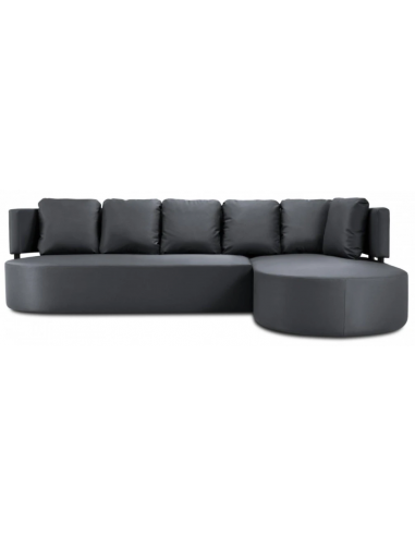 Barts udendørs højrevendt loungesofa i vandafvisende polyester B293 x D190 cm – Mørkegrå