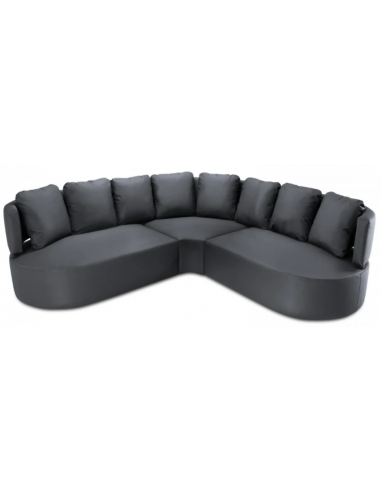 Barts udendørs hjørne loungesofa i vandafvisende polyester B262 x D262 cm – Mørkegrå