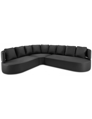 Barts udendørs venstrevendt hjørne loungesofa i vandafvisende polyester B310 x D262 cm – Sort
