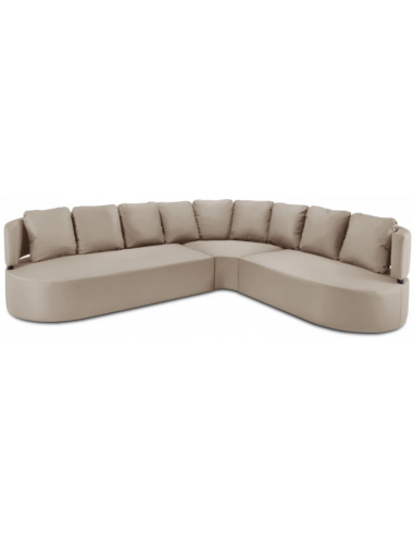 Barts udendørs hjørnevendt hjørne loungesofa i vandafvisende polyester B310 x D262 cm – Beige