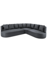 Barts udendørs hjørnevendt hjørne loungesofa i vandafvisende polyester B310 x D262 cm - Mørkegrå