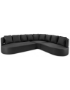 Barts udendørs hjørnevendt hjørne loungesofa i vandafvisende polyester B310 x D262 cm - Sort