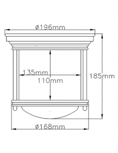Hadrian Mini Badeværelseslampe i stål og glas Ø19,6 cm 1 x E27 - Poleret krom/Opalhvid 2