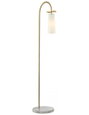 BOW Gulvlampe i marmor og stål H150 cm 1 x E27 - Messing/Opalhvid