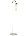 BOW Gulvlampe i marmor og stål H150 cm 1 x E27 - Mat sort/Opalhvid