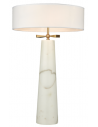 BOW Bordlampe i marmor og tekstil H63,5 cm 2 x E27 - Hvid marmor/Opalhvid