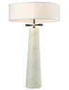 BOW Bordlampe i marmor og tekstil H63,5 cm 2 x E27 - Hvid marmor/Opalhvid