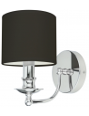 Abu Dhabi Væglampe i metal og tekstil H25 cm 1 x E14 - Krom/Sort