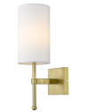 Denver Væglampe i metal og tekstil H37 cm 1 x E14 - Messing/Cremehvid