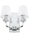 New York Væglampe i metal og tekstil H26 cm 2 x E14 - Sølv/Hvid