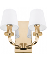 New York Væglampe i metal og tekstil H26 cm 2 x E14 - Guld/Hvid