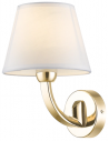 Atlanta Væglampe i metal og tekstil H24 cm 1 x E14 - Guld/Hvid