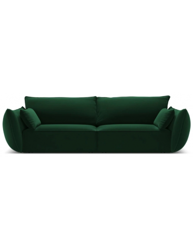 Kaelle 3-personers sofa i velour B208 cm – Flaskegrøn
