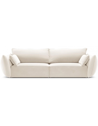 Kaelle 3-personers sofa i velour B208 cm – Lys beige