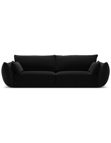 Kaelle 3-personers sofa i velour B208 cm – Sort