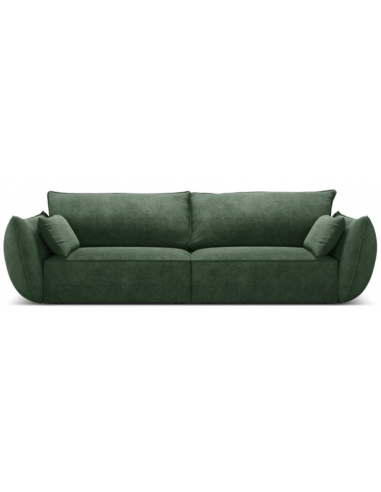 Kaelle 3-personers sofa i chenille B208 cm – Flaskegrøn