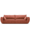Kaelle 3-personers sofa i chenille B208 cm - Terracotta