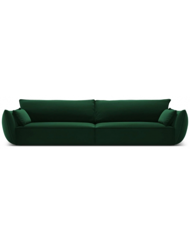 Kaelle 4-personers sofa i velour B248 cm - Flaskegrøn